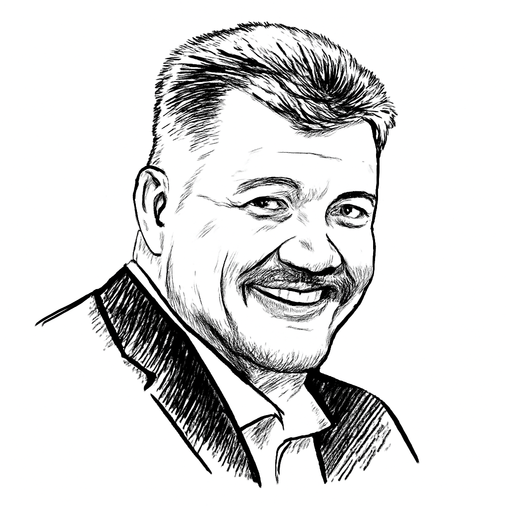 Drawn portrait of Mark Sullivan