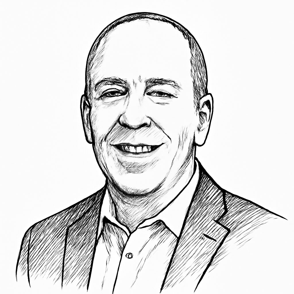 Drawn portrait of Meir Amiel