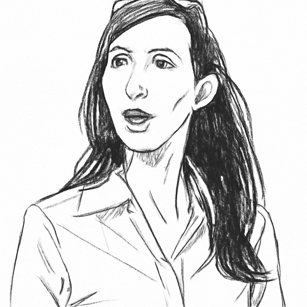 Drawn portrait of Barbara Decker-Schloegl