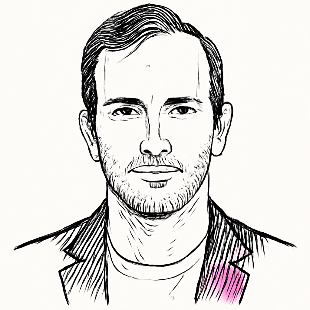 Drawn portrait of Joe Gebbia