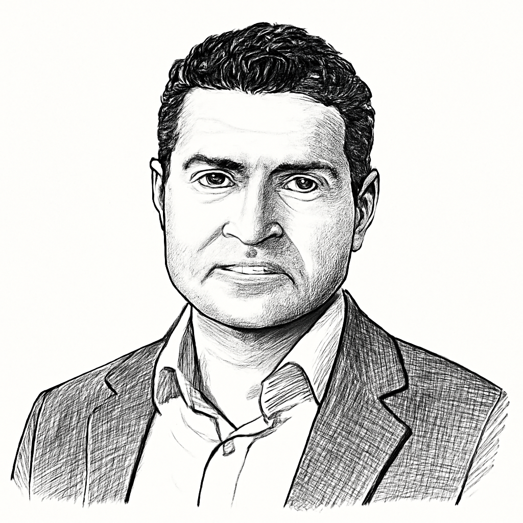 Drawn portrait of Shyam Sankar