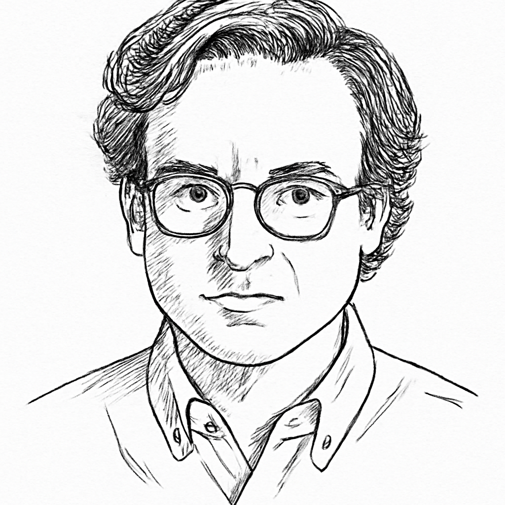 Drawn portrait of Nicholas W. Zamiska