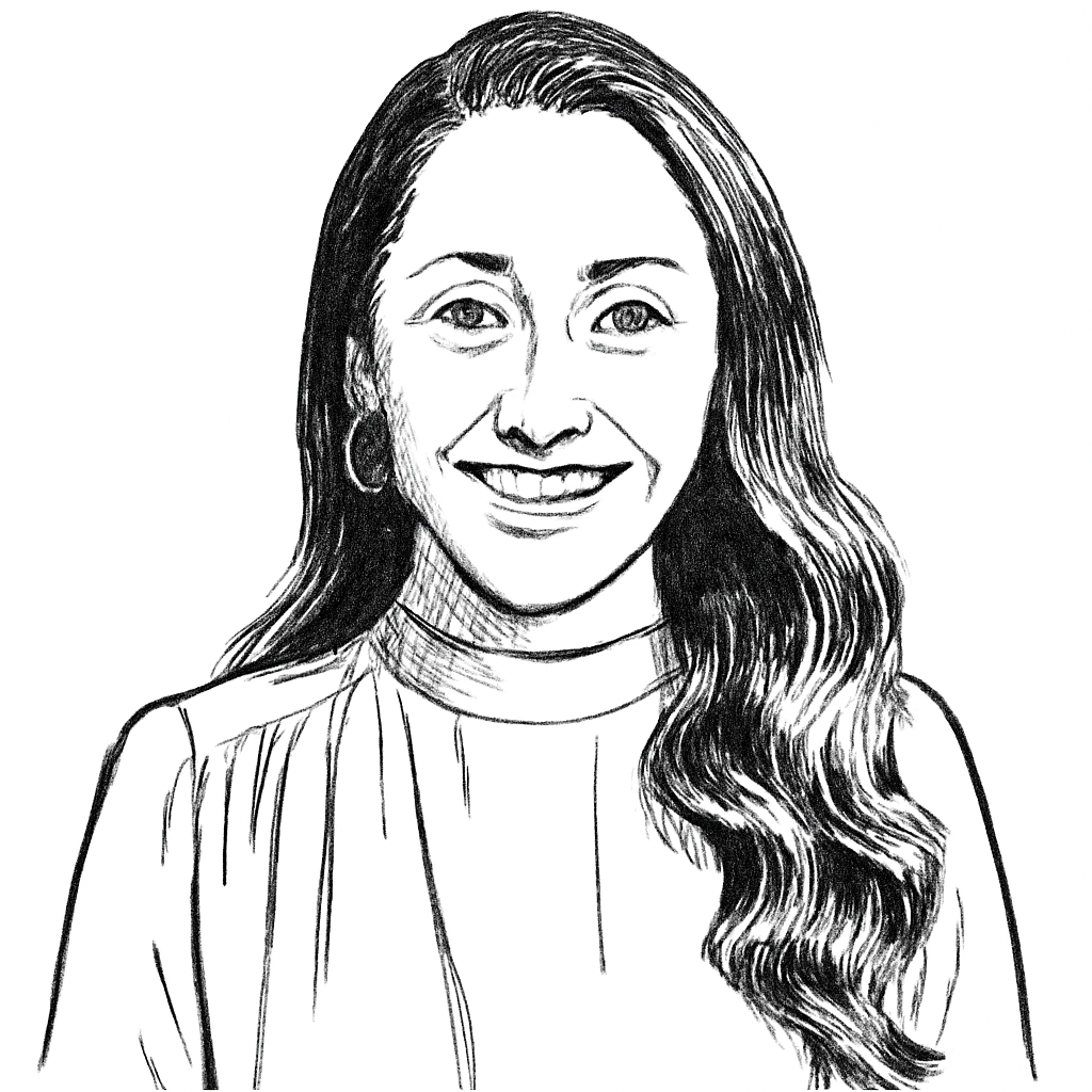 Drawn portrait of Katherine Hsiao
