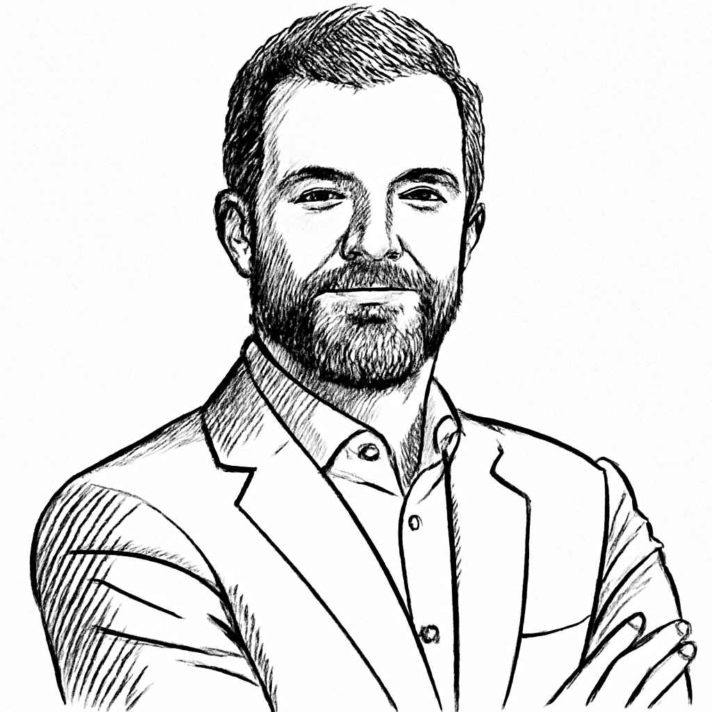 Drawn portrait of Jim Siders