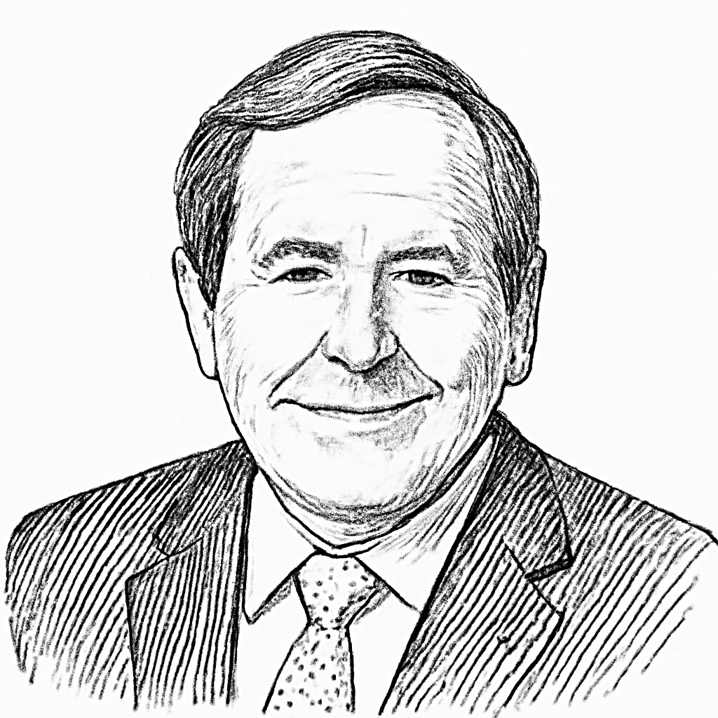 Drawn portrait of David MacNaughton