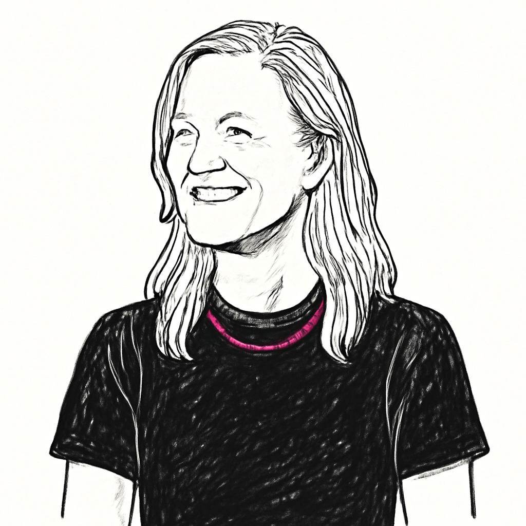 Drawn portrait of Consuelo Remmert Gurdjian