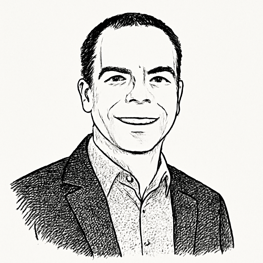 Drawn portrait of Clay Magouyrk