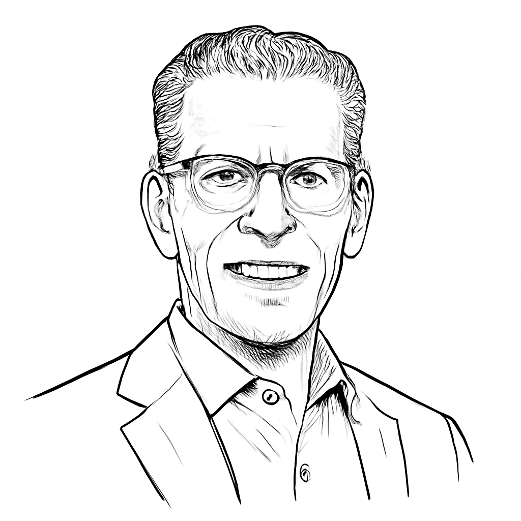 Drawn portrait of David Feinberg