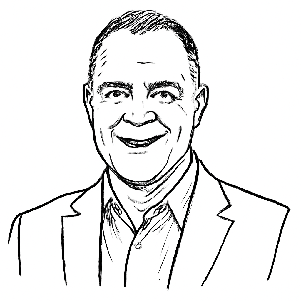 Drawn portrait of Gary Miller