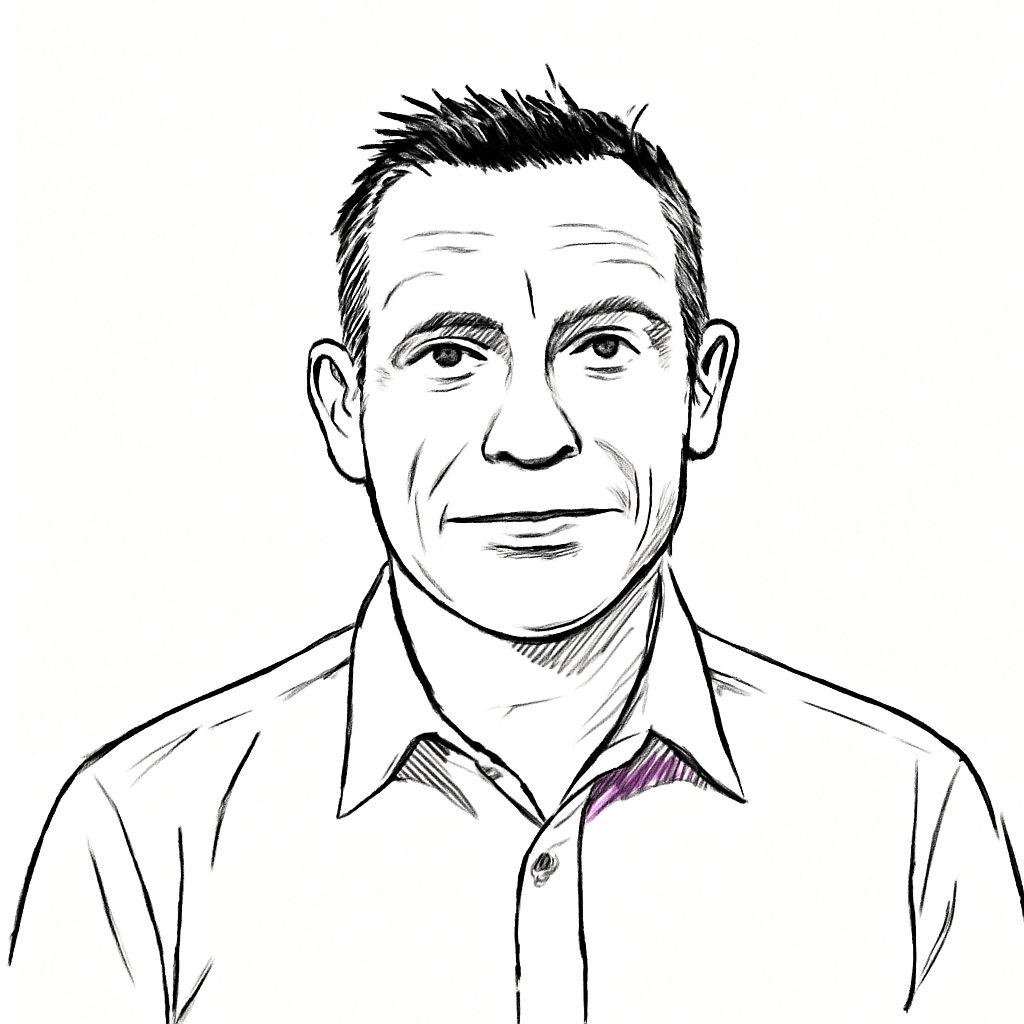 Drawn portrait of Manfred Weber