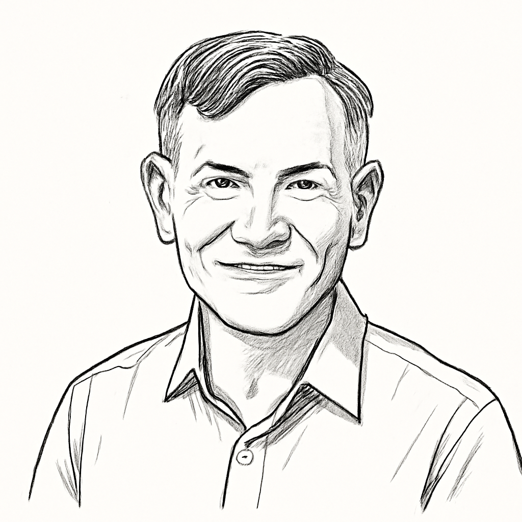 Drawn portrait of Juan R. Loaiza