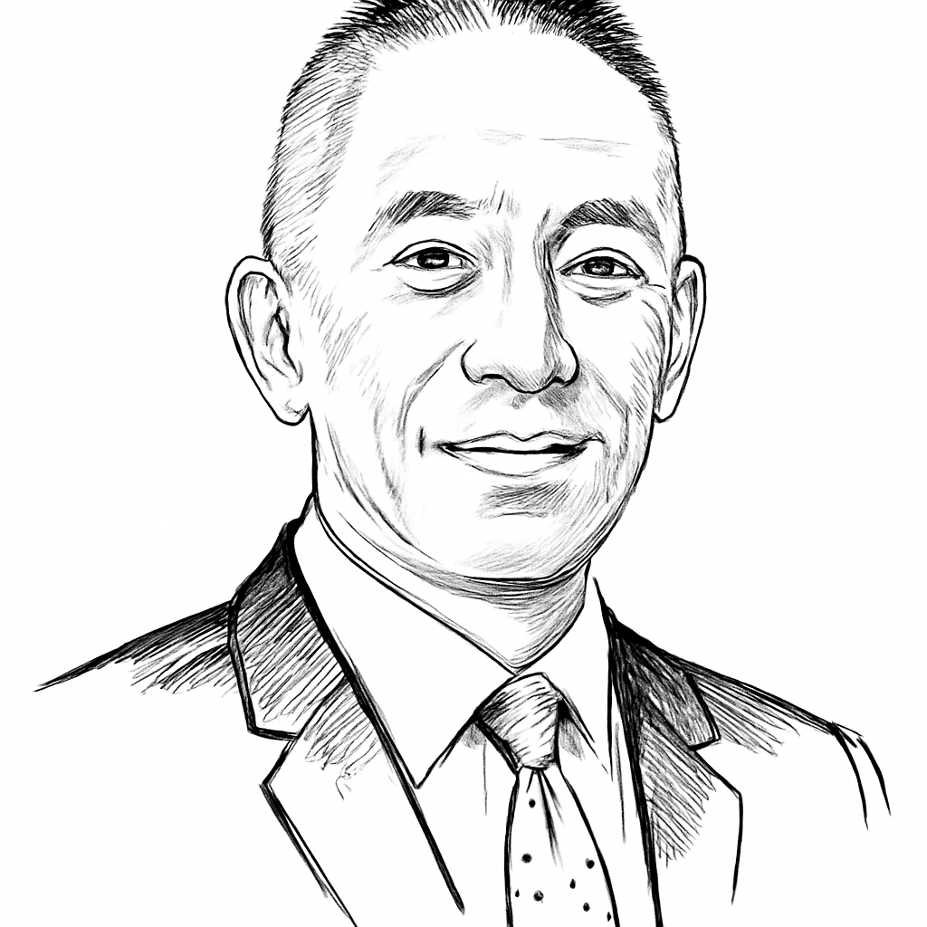 Drawn portrait of Wendell Huang