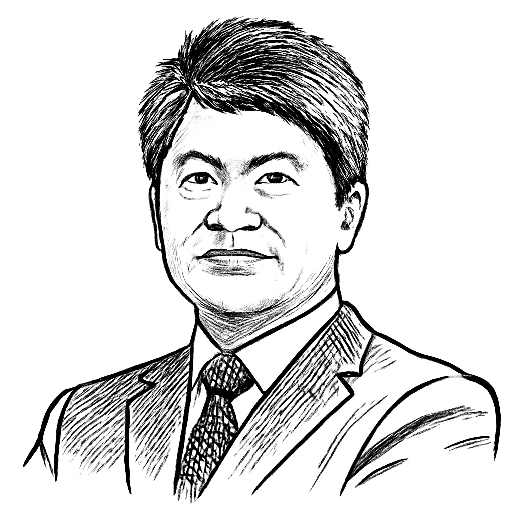 Drawn portrait of Roger Luo