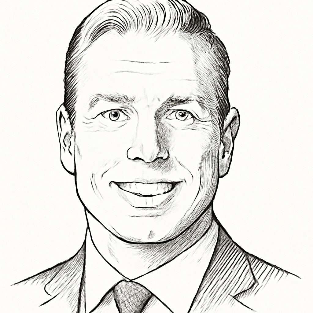 Drawn portrait of Christopher Thomas