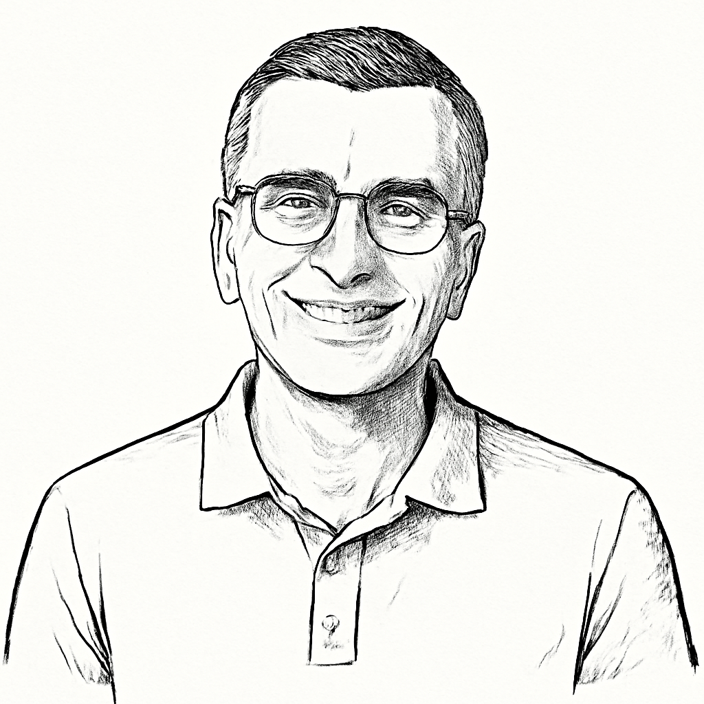 Drawn portrait of Sridhar Ramaswamy