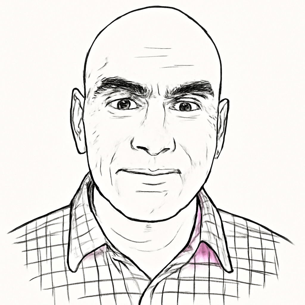 Drawn portrait of S. Muralidhar