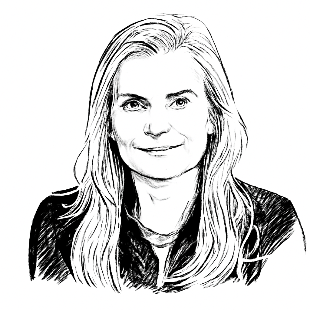 Drawn portrait of Denise Persson