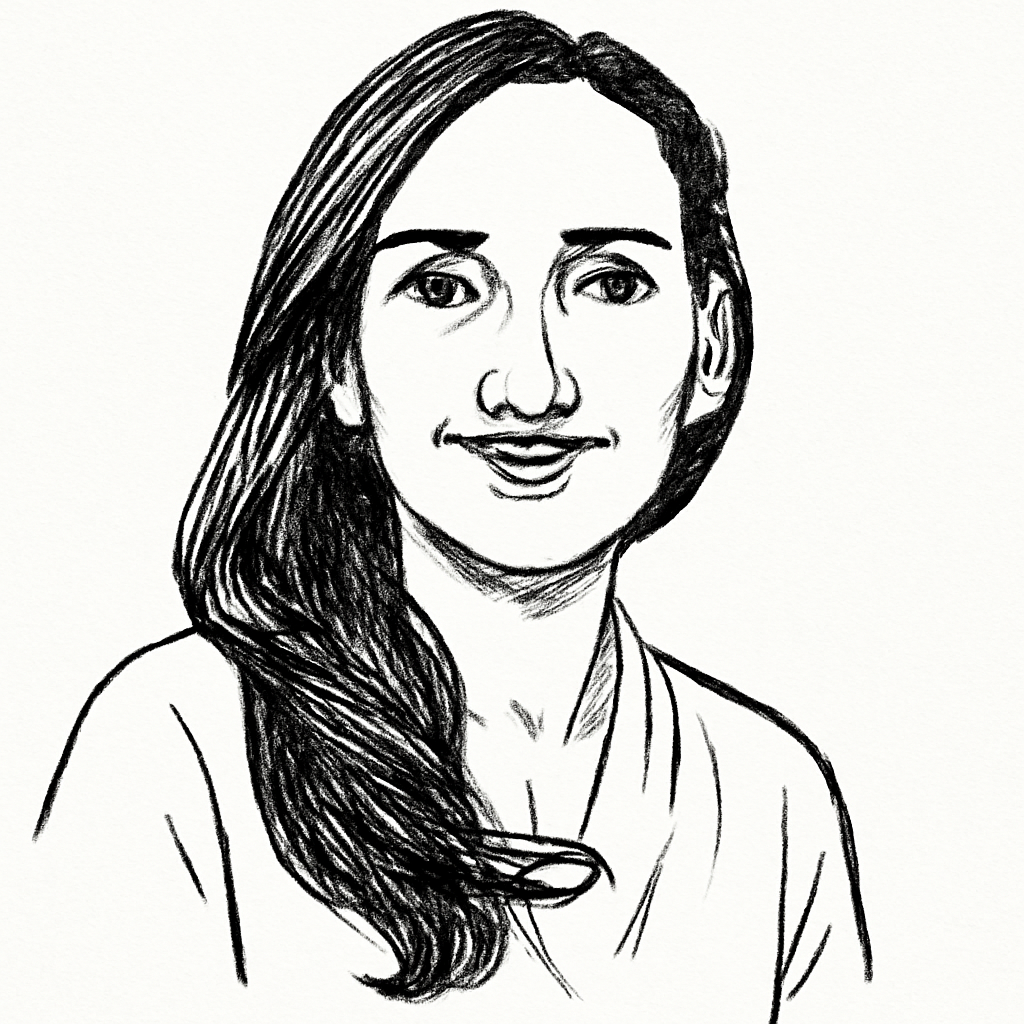 Drawn portrait of Anahita Tafvizi