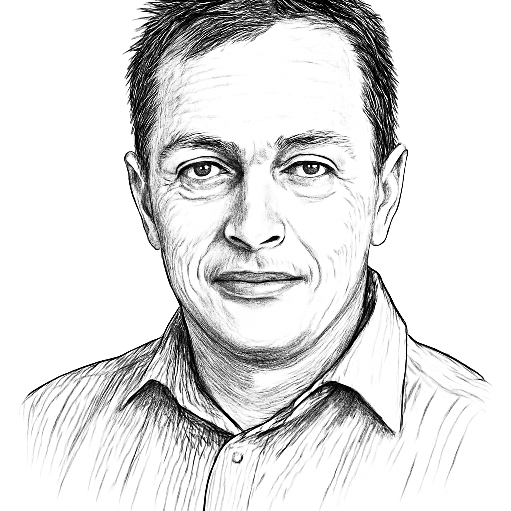 Drawn portrait of Christian Kleinerman