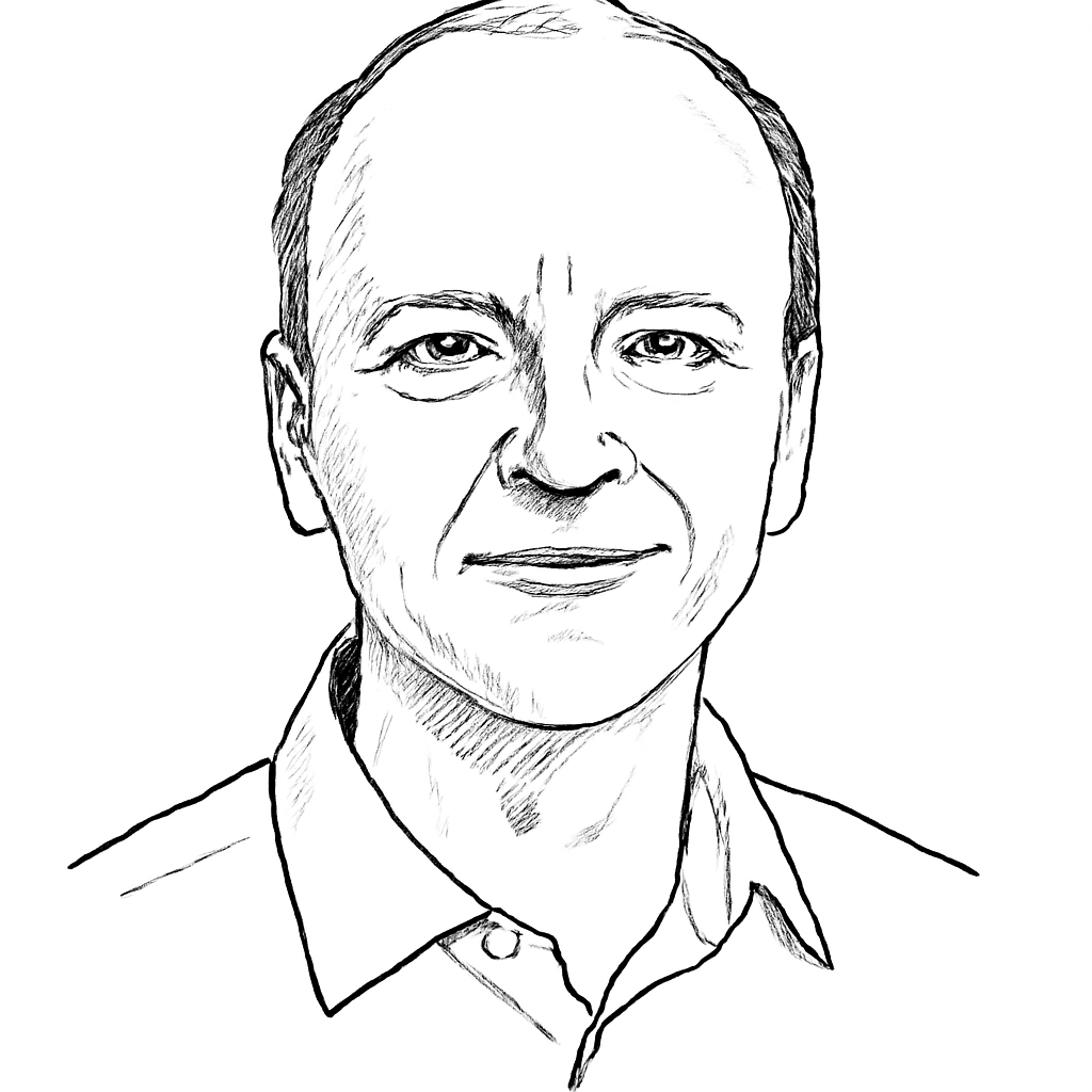 Drawn portrait of Alan Davidson