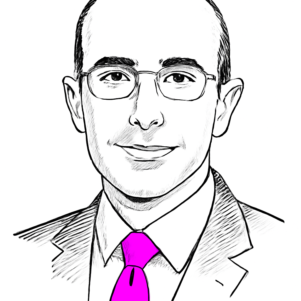 Drawn portrait of Charlie Kawwas
