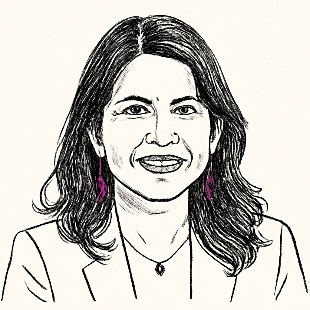Drawn portrait of Divya Ananthapadmanabhan