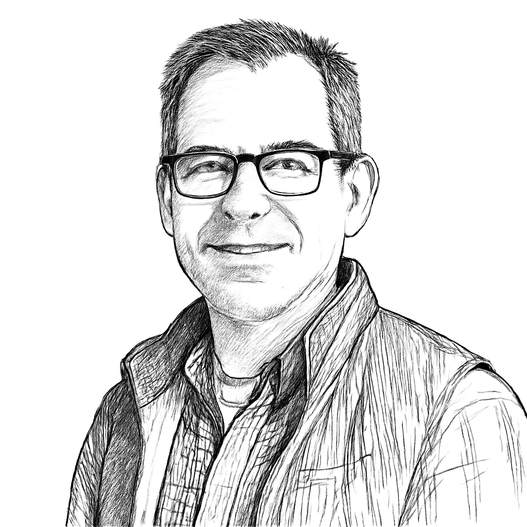 Drawn portrait of Michael Intrator