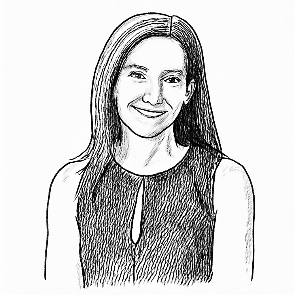 Drawn portrait of Michelle O'Rourke