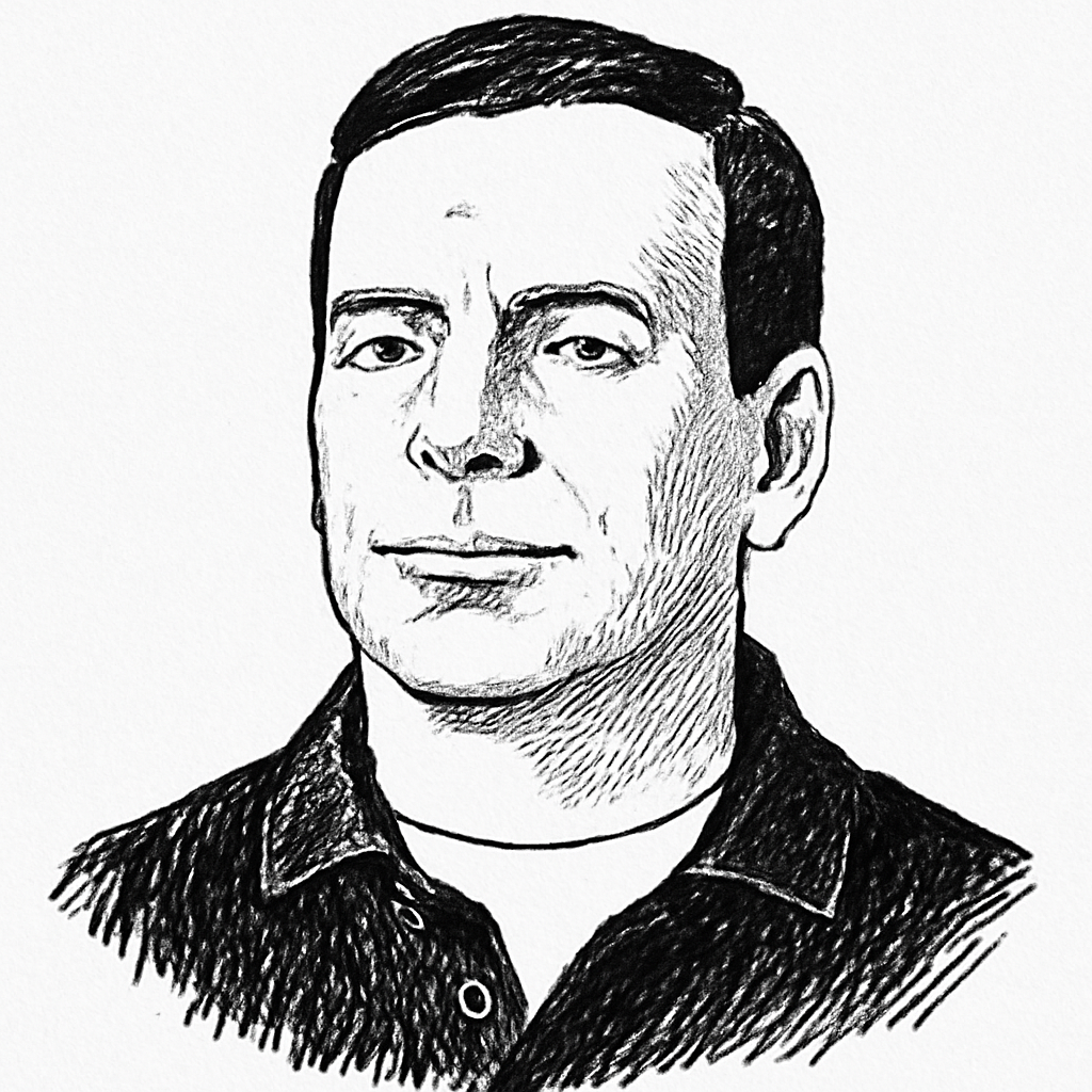 Drawn portrait of Brian Venturo