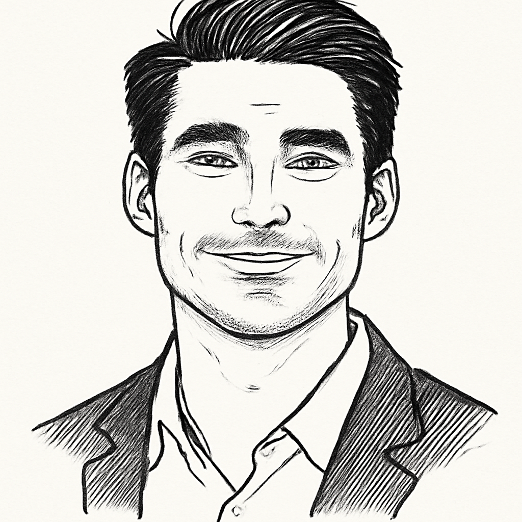 Drawn portrait of Mitchell August