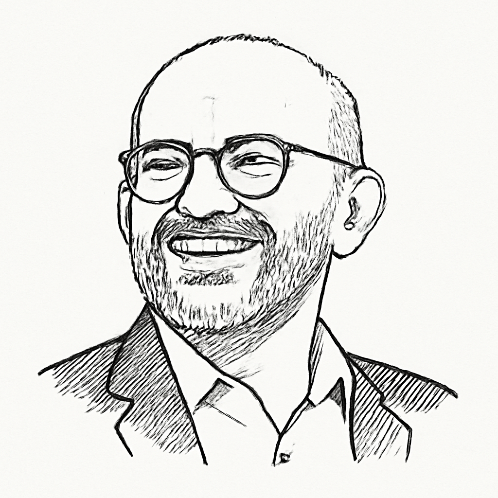 Drawn portrait of Shantanu Narayen