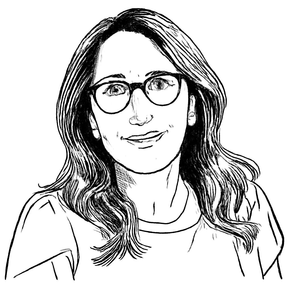 Drawn portrait of Louise Pentland