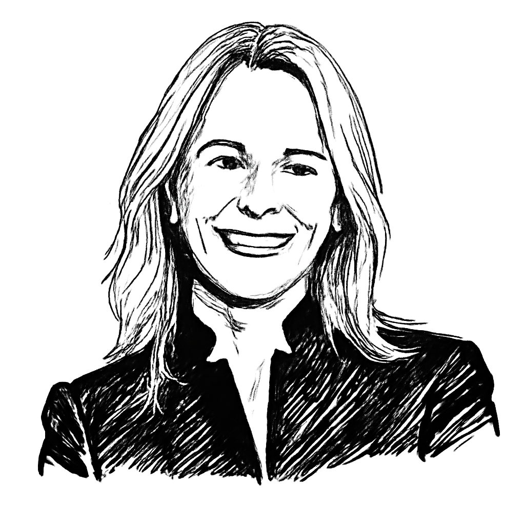 Drawn portrait of Lara Hood Balazs