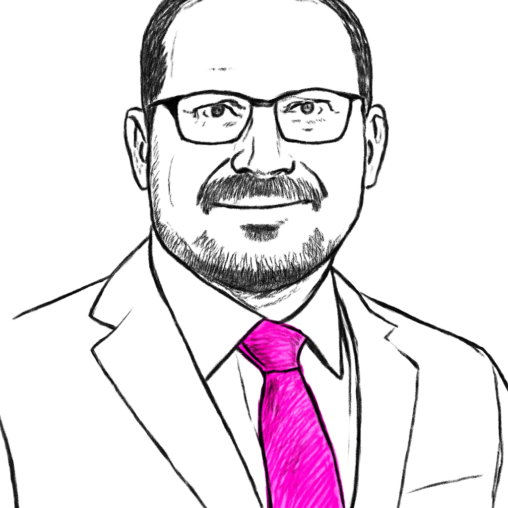 Drawn portrait of Cristiano Amon