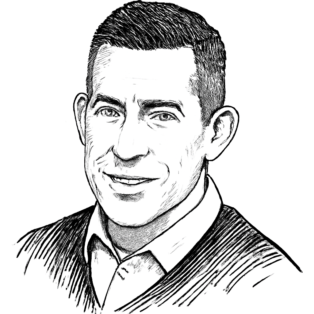 Drawn portrait of Spencer Neumann