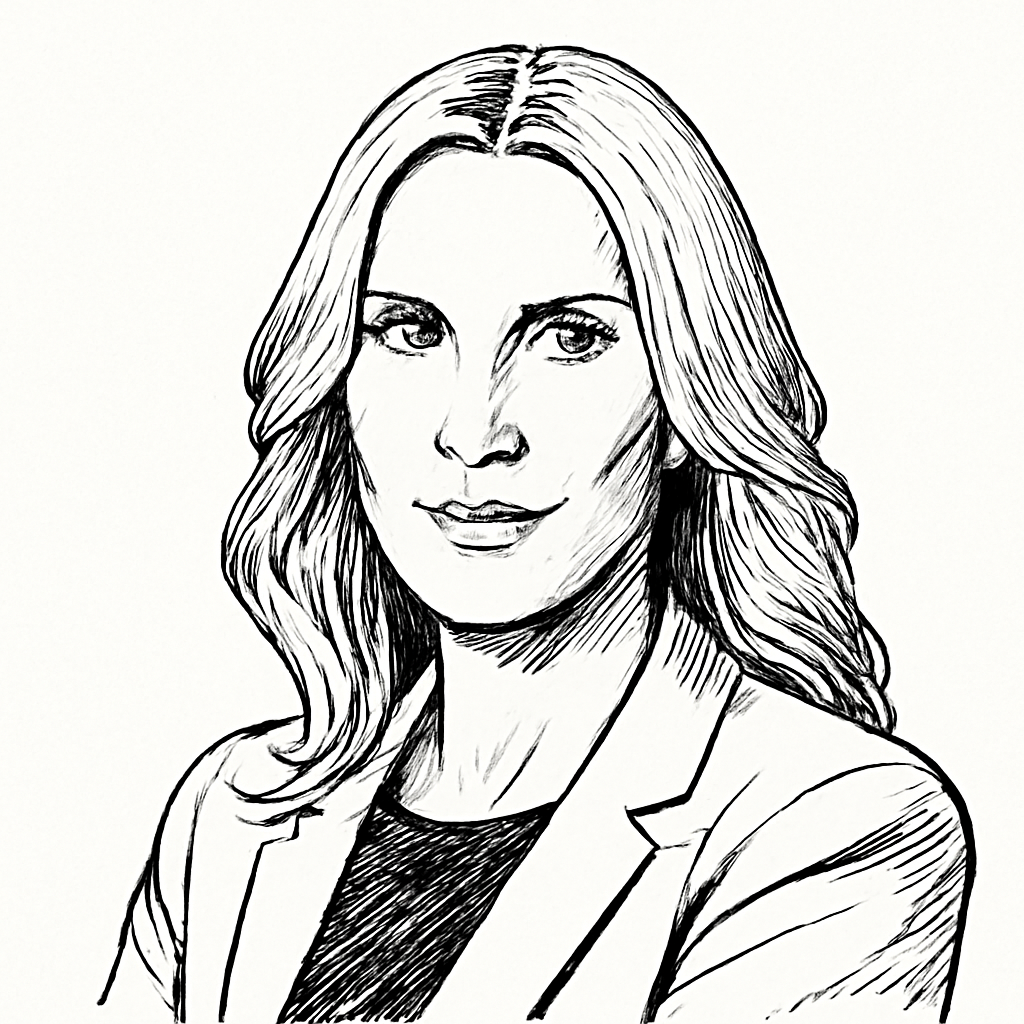 Drawn portrait of Heather Graubard