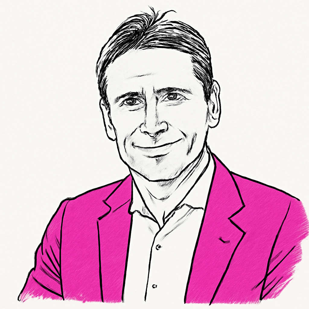Drawn portrait of Christophe Fouquet