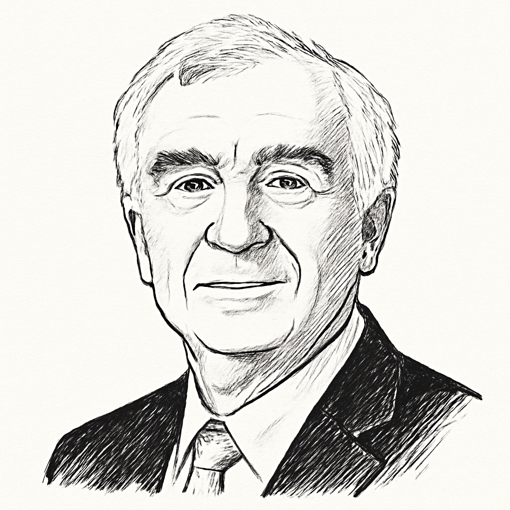 Drawn portrait of Frédéric Schneider-Maunoury