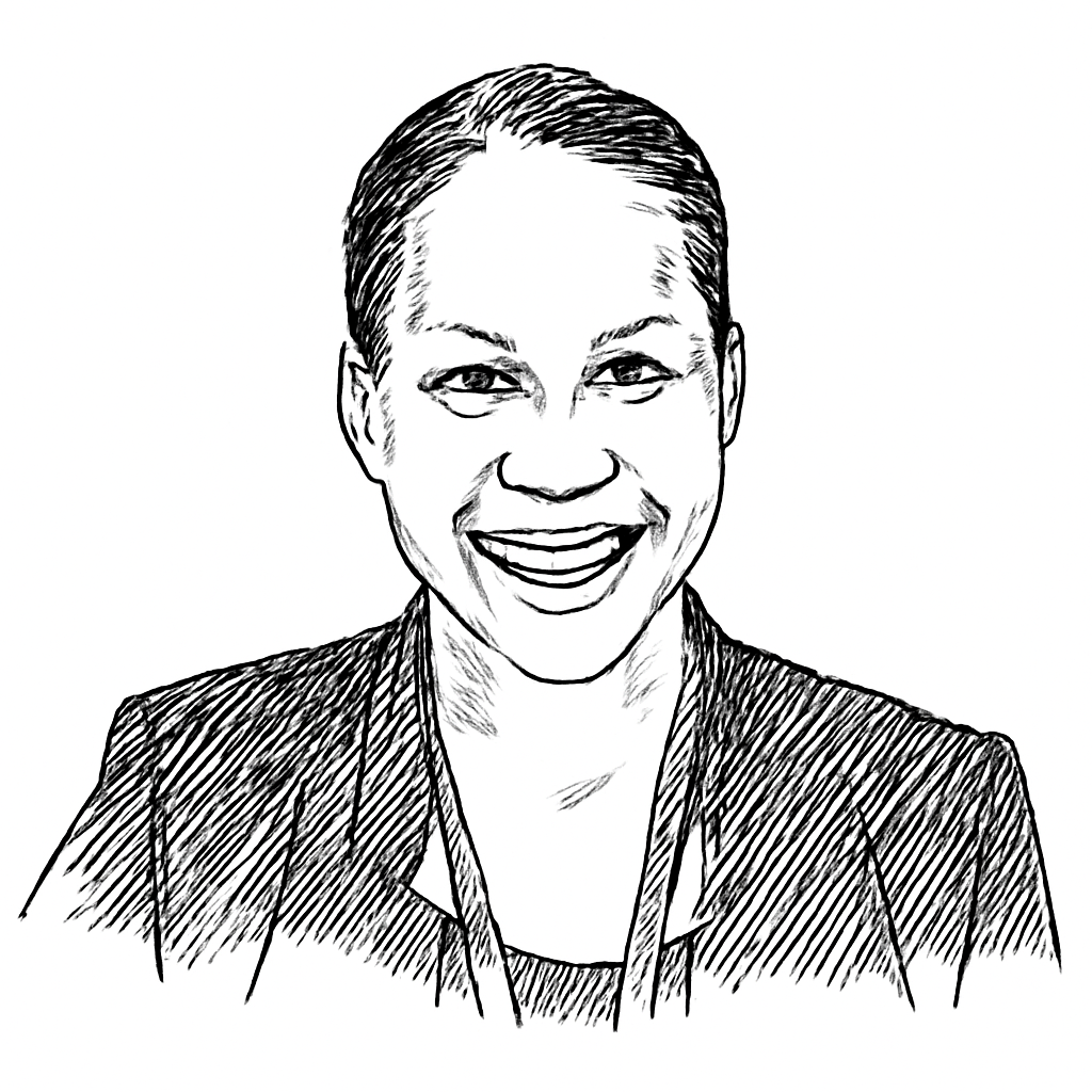 Drawn portrait of Reiko Burke