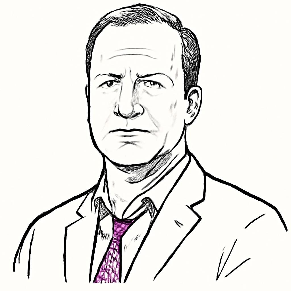 Drawn portrait of John Roese