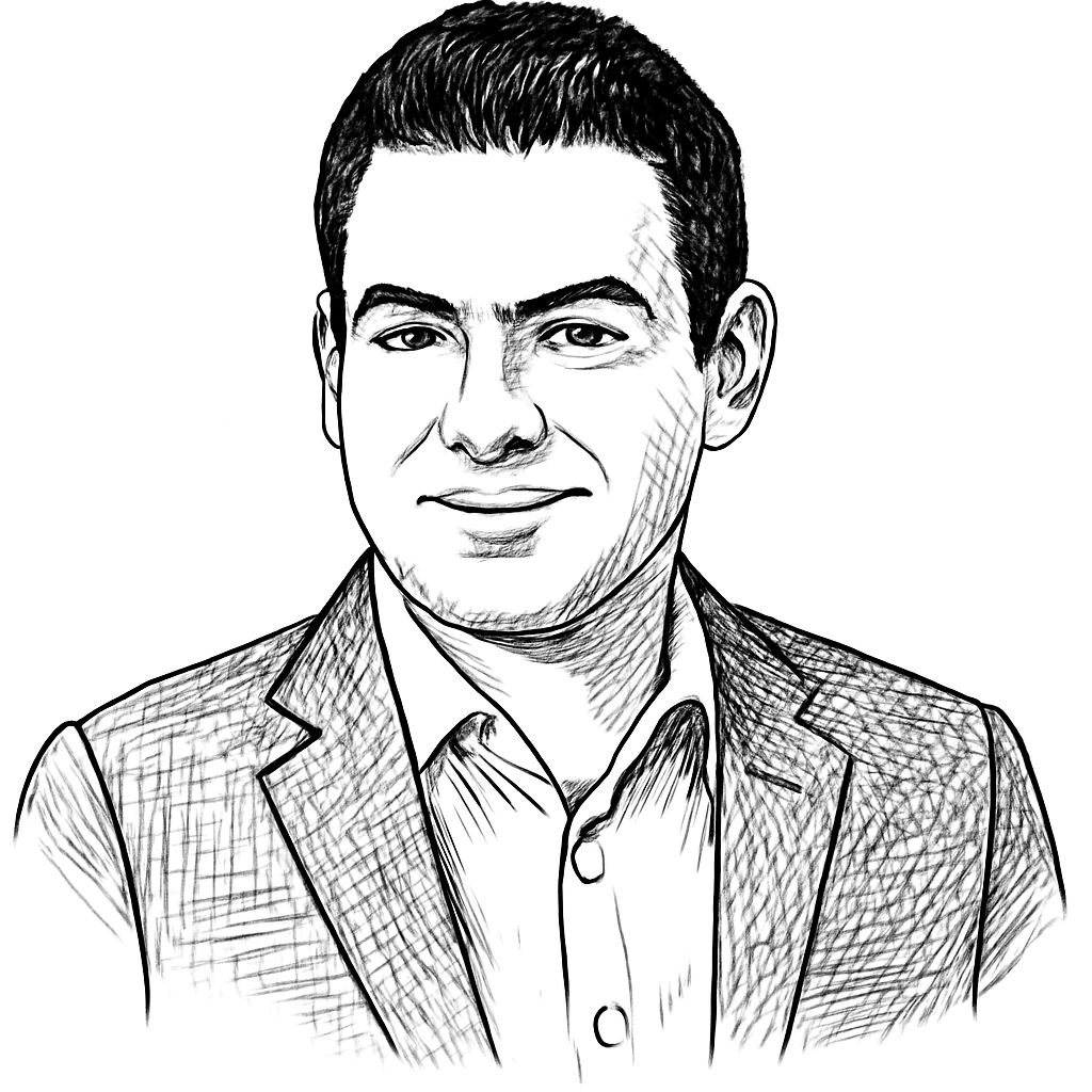 Drawn portrait of Daniel Bernard