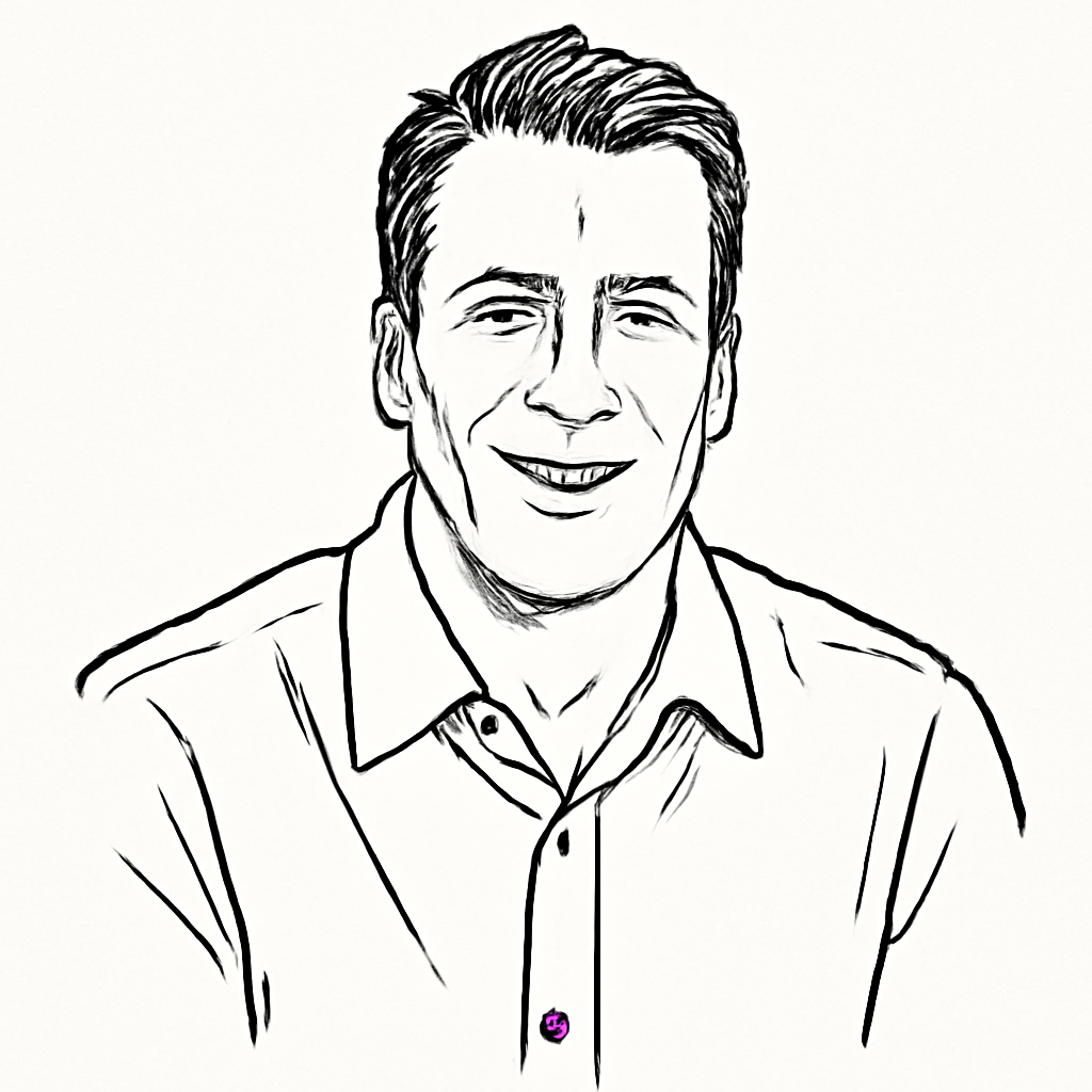 Drawn portrait of Justin Acquaro