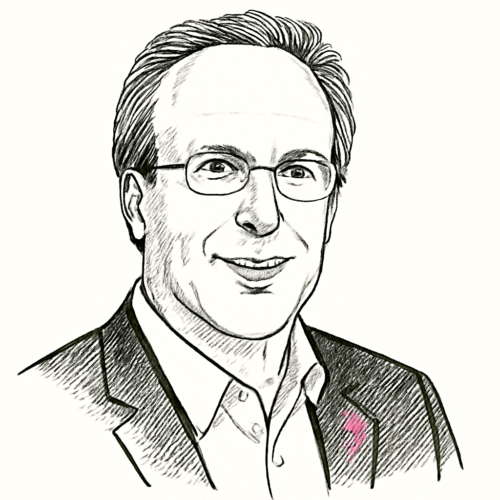 Drawn portrait of Burt Podbere