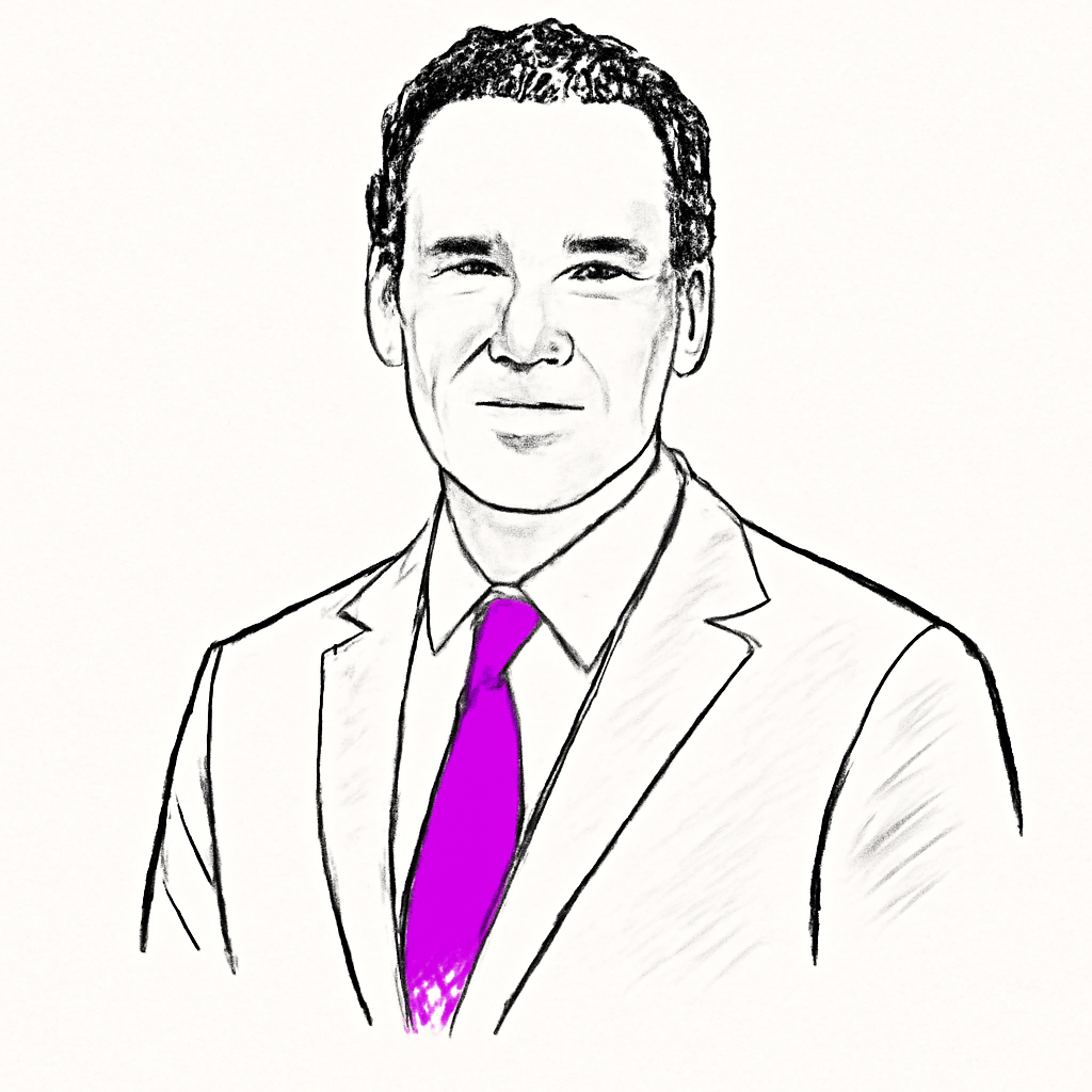 Drawn portrait of Brad Burns