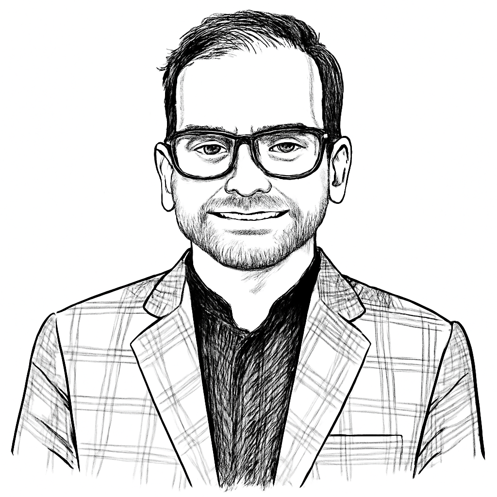 Drawn portrait of Alex Ionescu