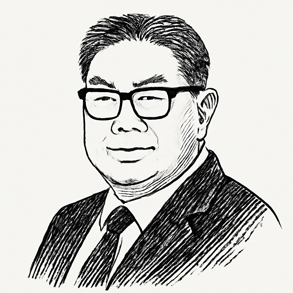 Drawn portrait of O.h. Kwon