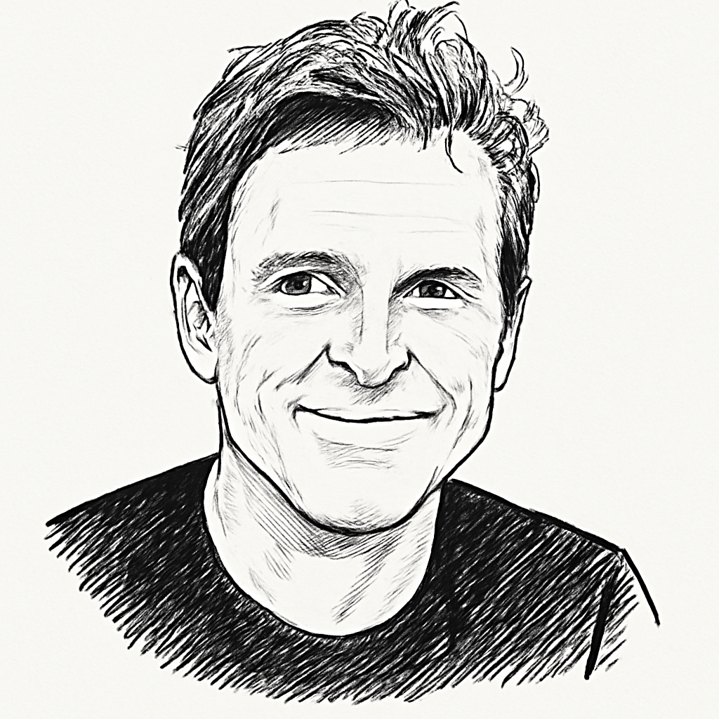 Drawn portrait of Don McGuire