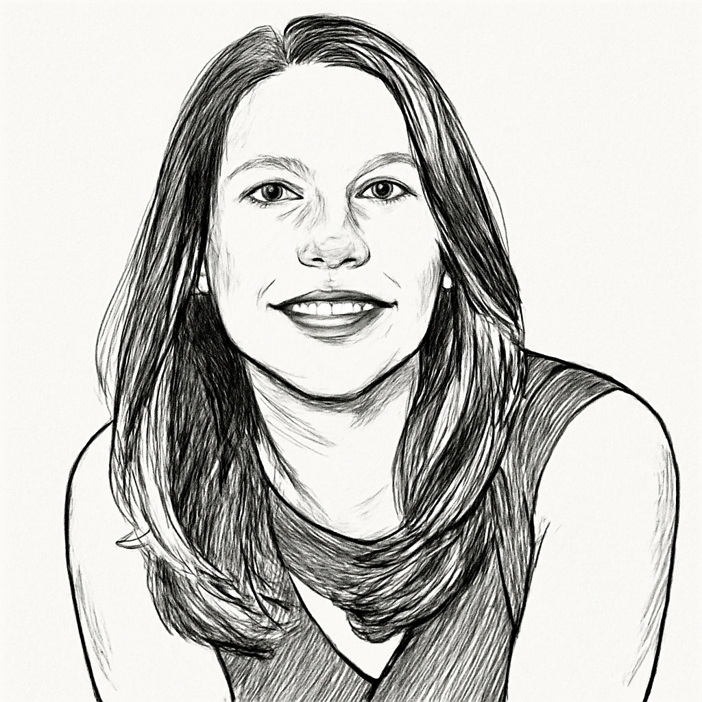 Drawn portrait of Angela Baker
