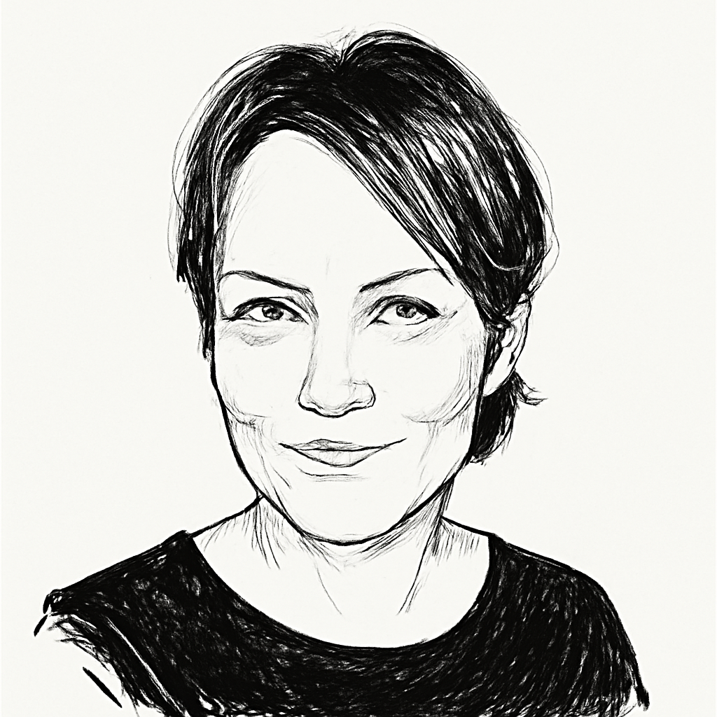 Drawn portrait of Kimberly O'Neill