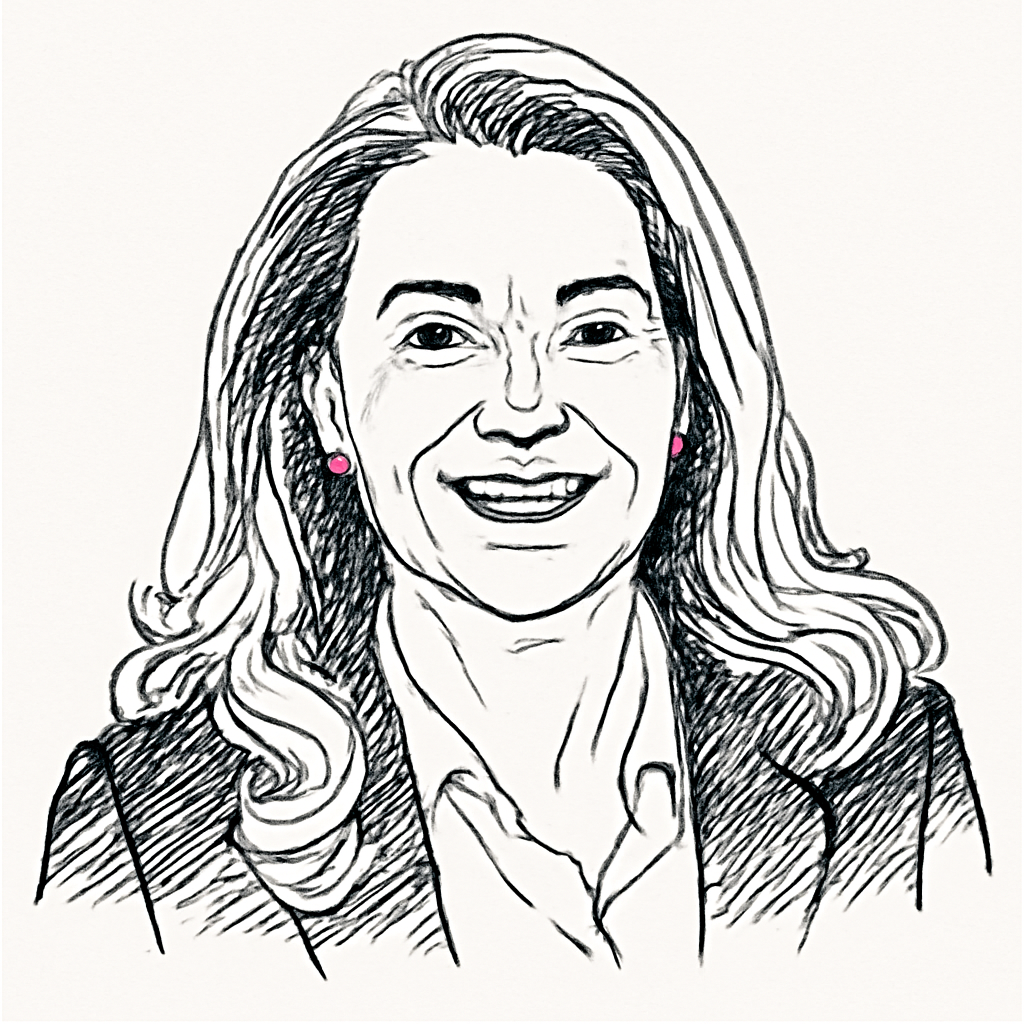 Drawn portrait of Marie Myers